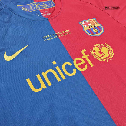 Retro Barcelona Thuisshirt Lange Mouwen 2008/09 - UCL Finale