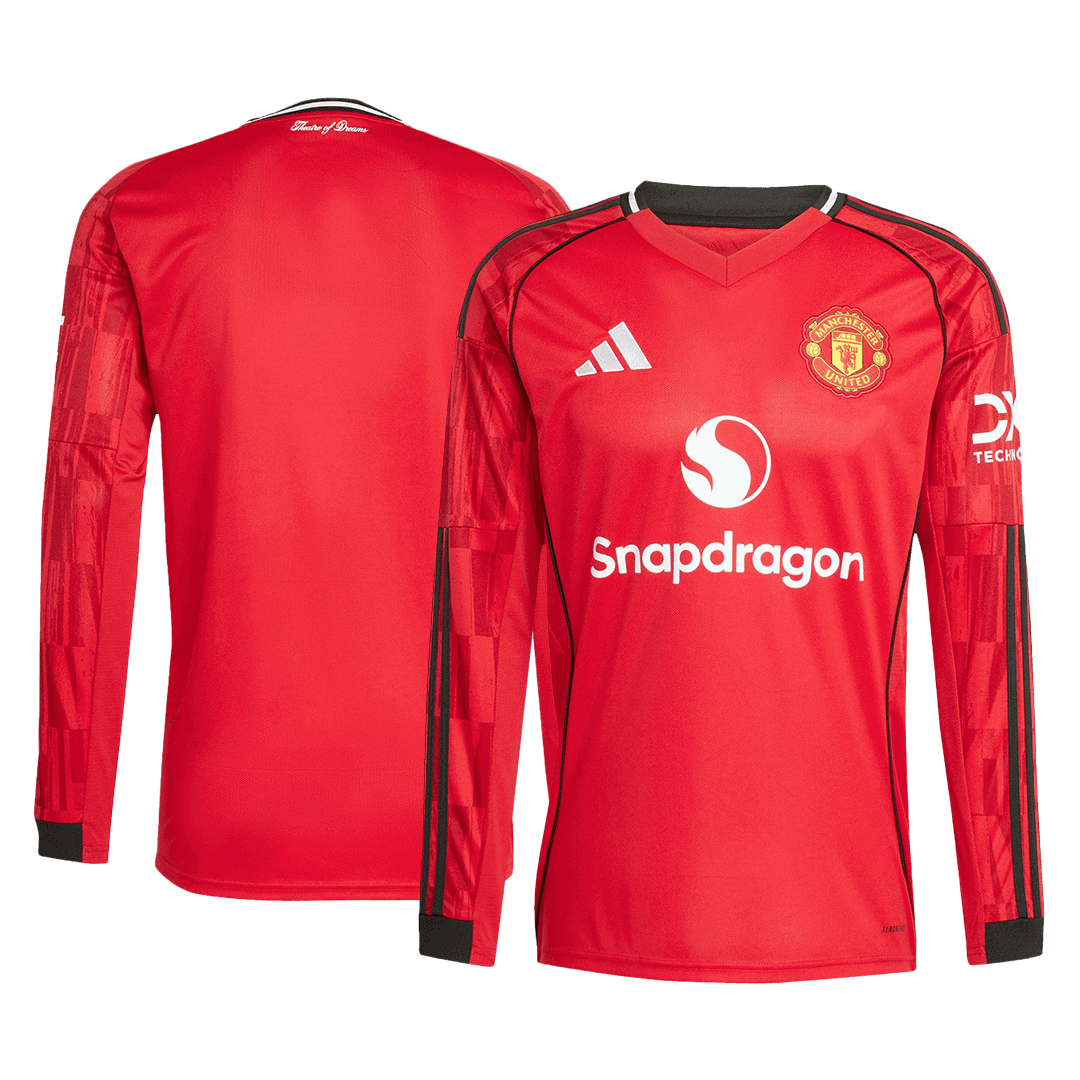 Manchester United Thuis Shirt Lange Mouwen 2025/26