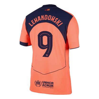 LEWANDOWSKI #9 Barcelona Derde Shirt 2025/26 Oranje Authentiek - UCL