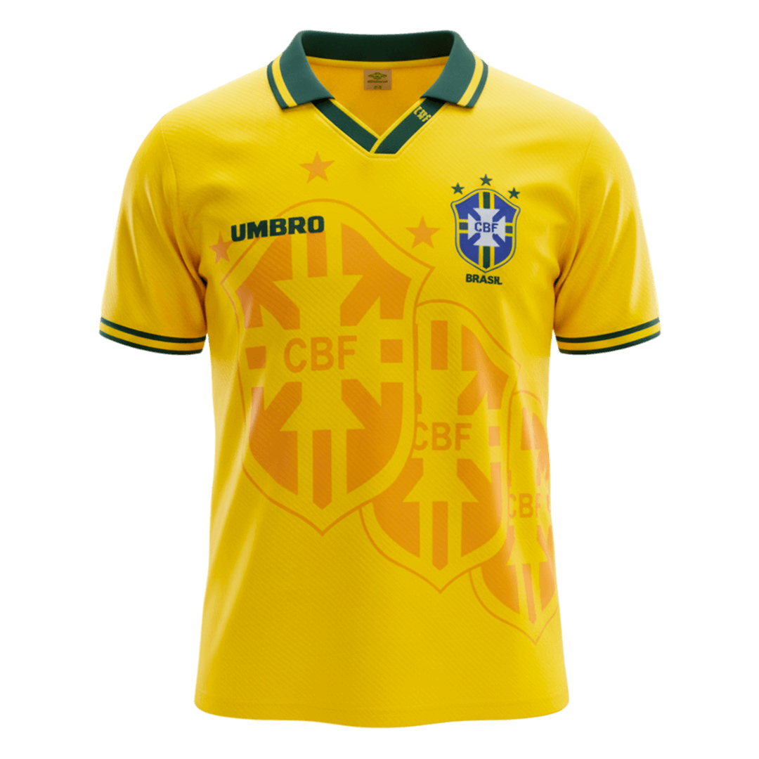 Retro Brésil Domicile Maillot 1994 Jaune
