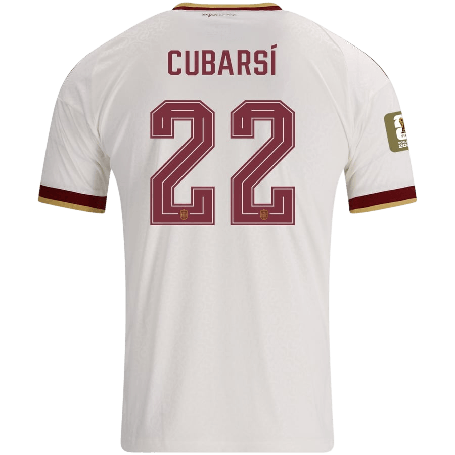 CUBARSÍ #22 Espagne Extérieur Maillot Champion Edition - Coupe du Monde 2026 Blanc Joueur